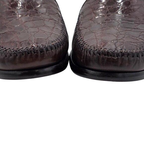 Worn once? Vintage Bragano Exotic Alligator Italy Loafers Mens 8.5M Dress Shoes